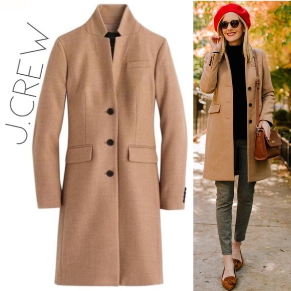 J.Crew Regent coat topcoat in double-serge wool camel tan size 4 - Picture 1 of 16